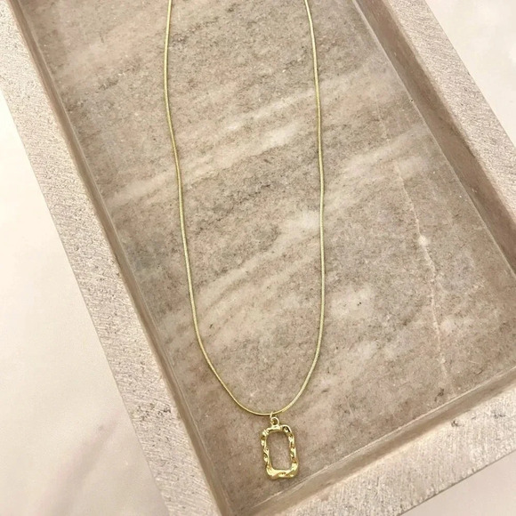 925 Sterling Silver Necklace Set Geometric Textured Square Pendant Sequin Chain - Picture 8 of 11